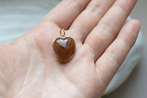 Late 19th Century Agate Witch's Heart Pendant