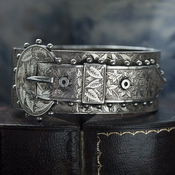 LAELIUS Antiques – Victorian Sterling Wide Buckle Bangle