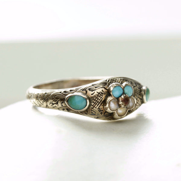 LAELIUS Antiques Forget Me Not Flower Ring