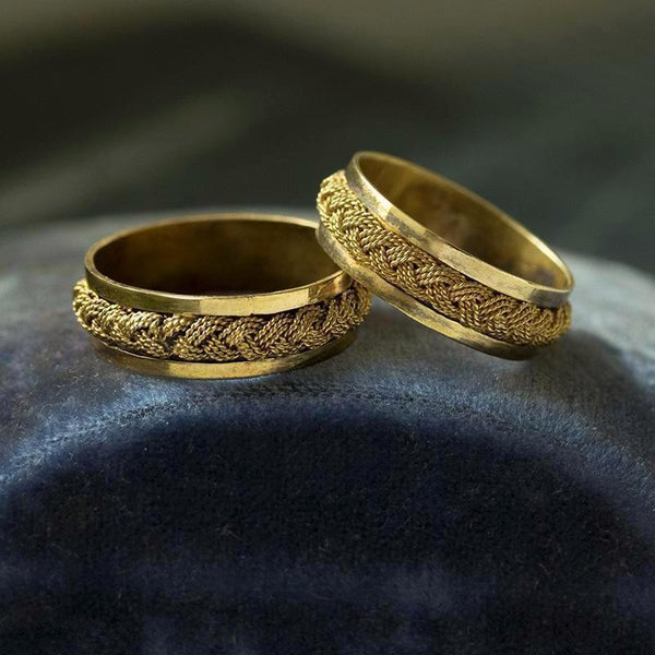 Gold rope ring shop mens