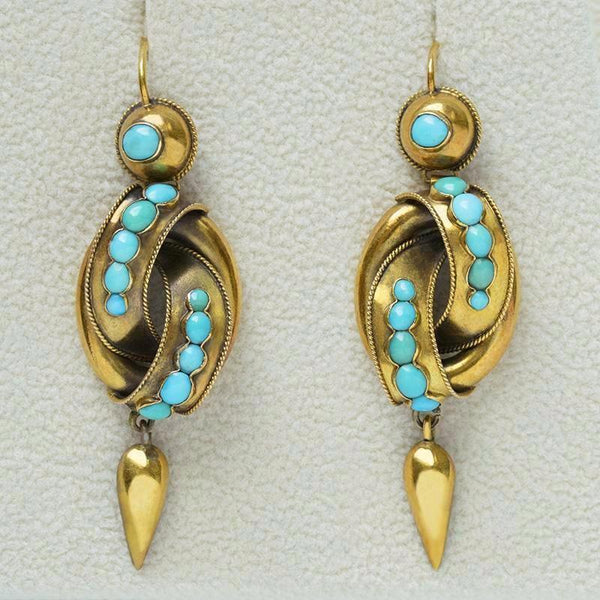 Victorian turquoise earrings new arrivals