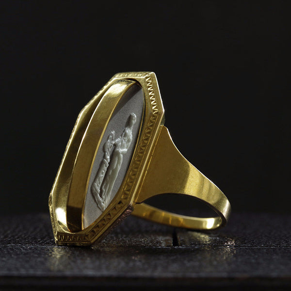Rare Georgian Wedgwood Swivel Ring