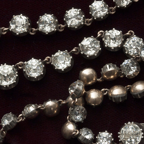 LAELIUS Antiques Victorian White Paste Riviere Necklace