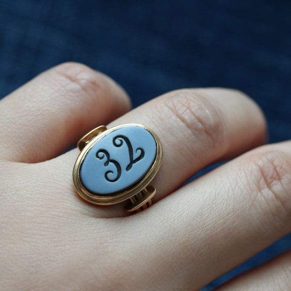 Victorian Carved Sardonyx '32' Ring