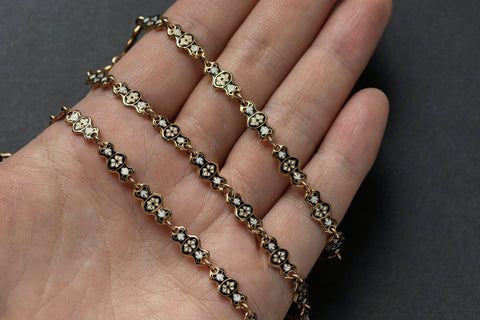 Mid-19th Century Black and White Enamel Chain