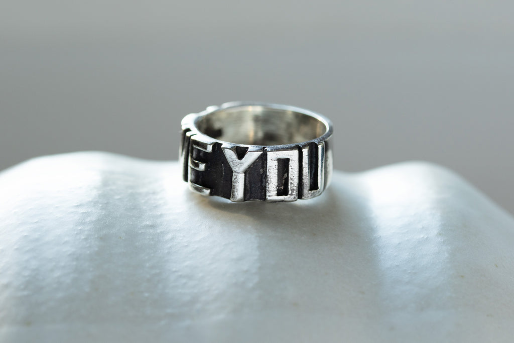 Vintage Sterling Silver 'I LOVE YOU' ring