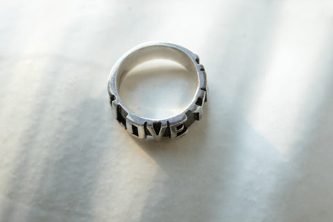 Vintage Sterling Silver 'I LOVE YOU' ring