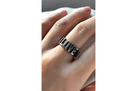 Vintage Sterling Silver 'I LOVE YOU' ring