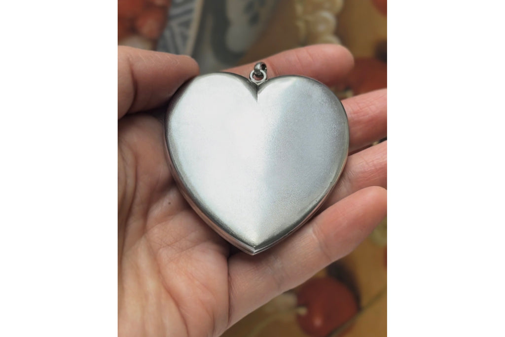 C.1900. Oversized Sterling Silver Heart Locket