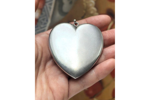 C.1900. Oversized Sterling Silver Heart Locket
