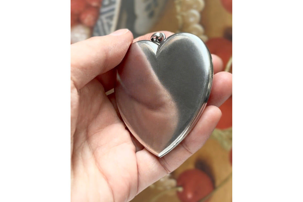C.1900. Oversized Sterling Silver Heart Locket