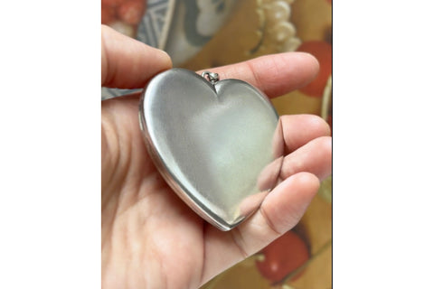 C.1900. Oversized Sterling Silver Heart Locket