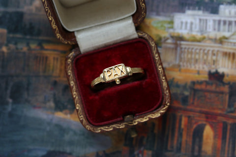 19th Century Archaeological Revival 'PAX' Ring