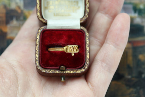 19th Century Archaeological Revival 'PAX' Ring