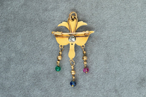 C. 1860s. French St. Esprit Gem-Set Pendant