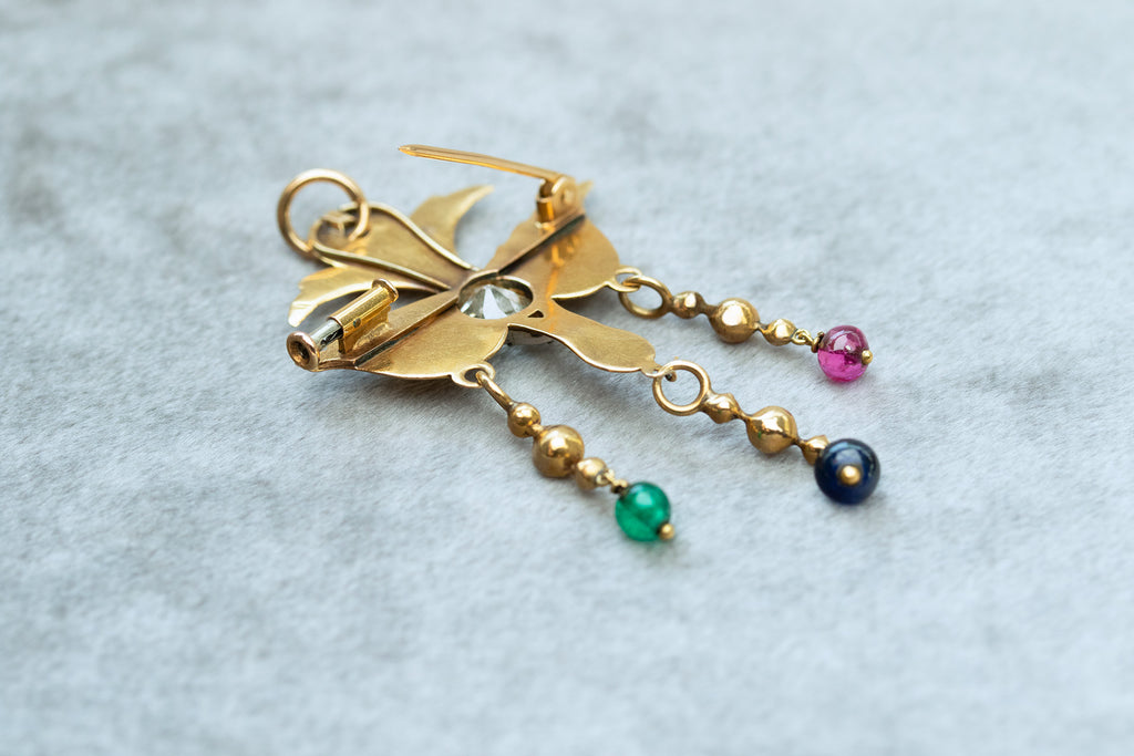 C. 1860s. French St. Esprit Gem-Set Pendant