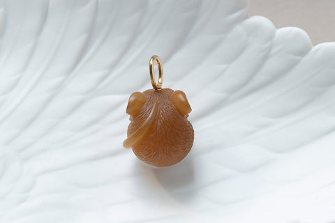 Carved Agate Mouse Pendant