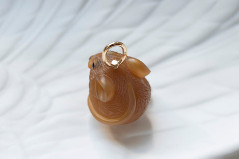 Carved Agate Mouse Pendant