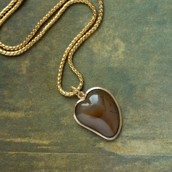 Late 19th Century Agate Witch's Heart Pendant