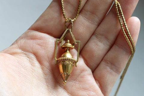 C. 1870. Gold Amphora Pendant