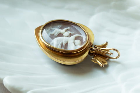 Mid-Victorian Banded Agate Heart Pendant