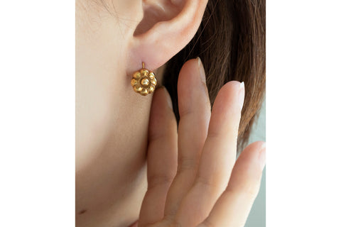 C.1830. Biedermeier 14k Gold Drop Earrings