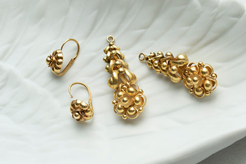 C.1830. Biedermeier 14k Gold Drop Earrings
