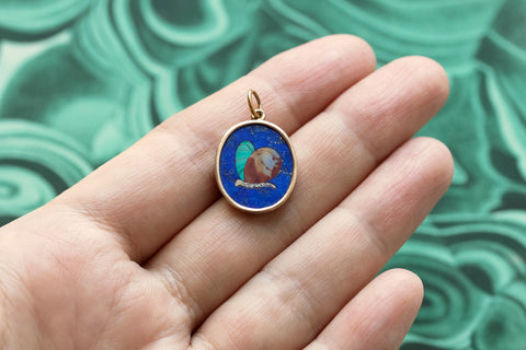 C.1880. Pietra Dura Butterfly Pendant