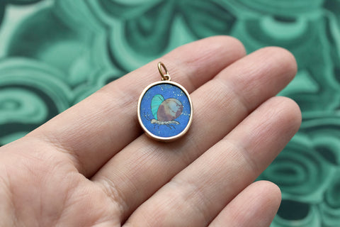 C.1880. Pietra Dura Butterfly Pendant