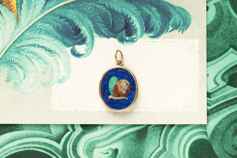 C.1880. Pietra Dura Butterfly Pendant