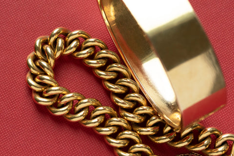 Edwardian 18k Gold Curb Link Bracelet