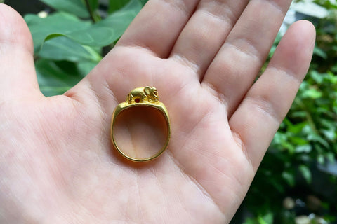 Rare 19th Century Elephant Gold Ring