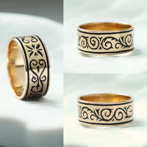Mid-Victorian Enamel and Gold Band 