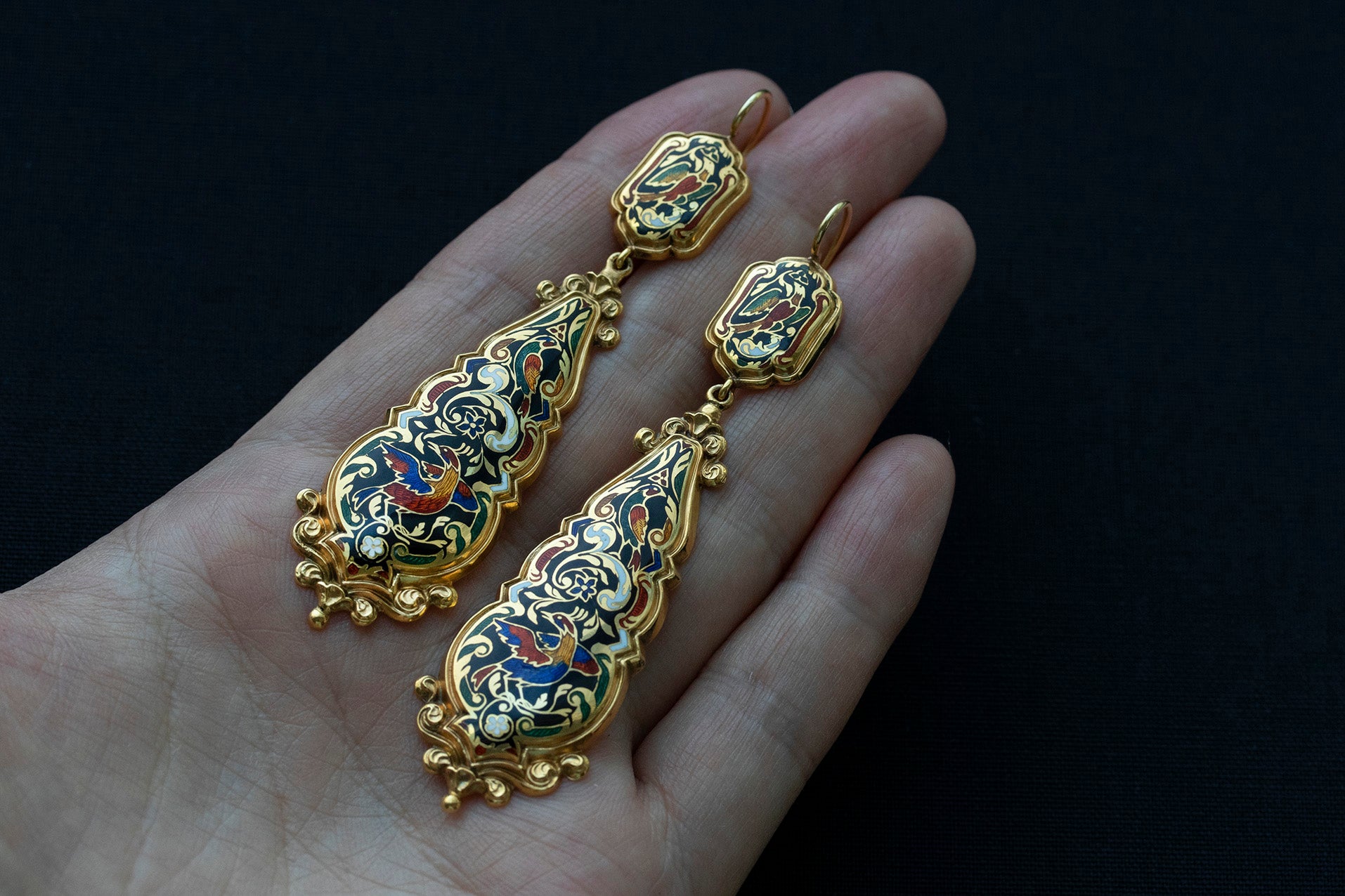 22k Gold Earrings Jewelry Vintage Antique Design , Handmade Yellow Gold  Earrings for Women , Indian Gold Earrings With Hanging Beads Jewelry - Etsy  Sweden
