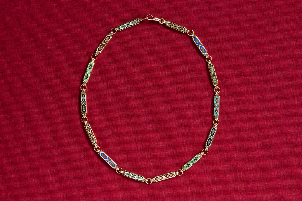 Antique Early 19th Century Swiss Enamel Chain I