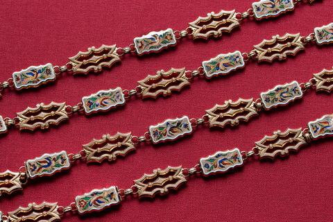 C.1830. 'Birds of Paradise' Enamel Sautoir Chain