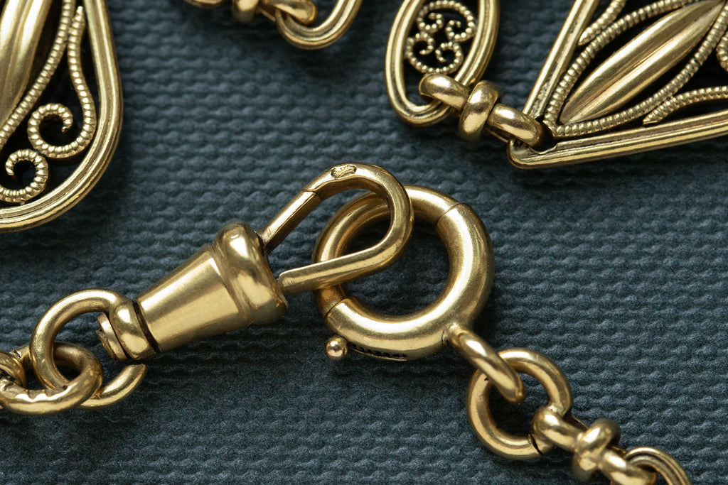 Late 19th Century French 18k Gold Sautoir Chain Necklace
