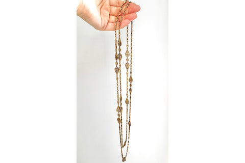 Late 19th Century French 18k Gold Sautoir Chain Necklace