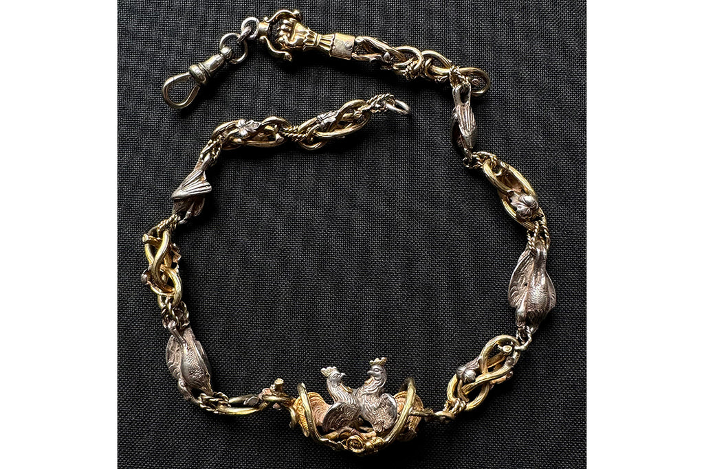 Rare French Bird Motif Watch Chain