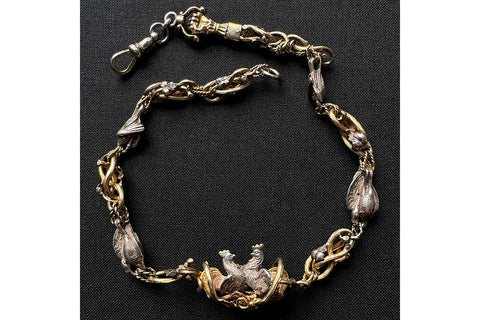 Rare French Bird Motif Watch Chain