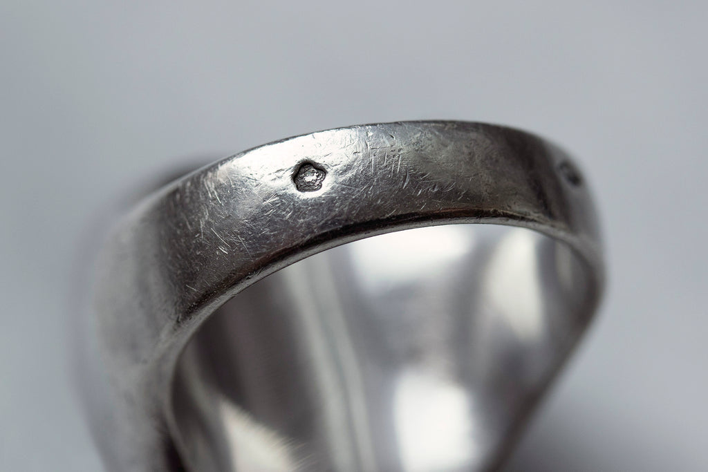 Antique French Silver Intaglio Ring_Crab Hallmark