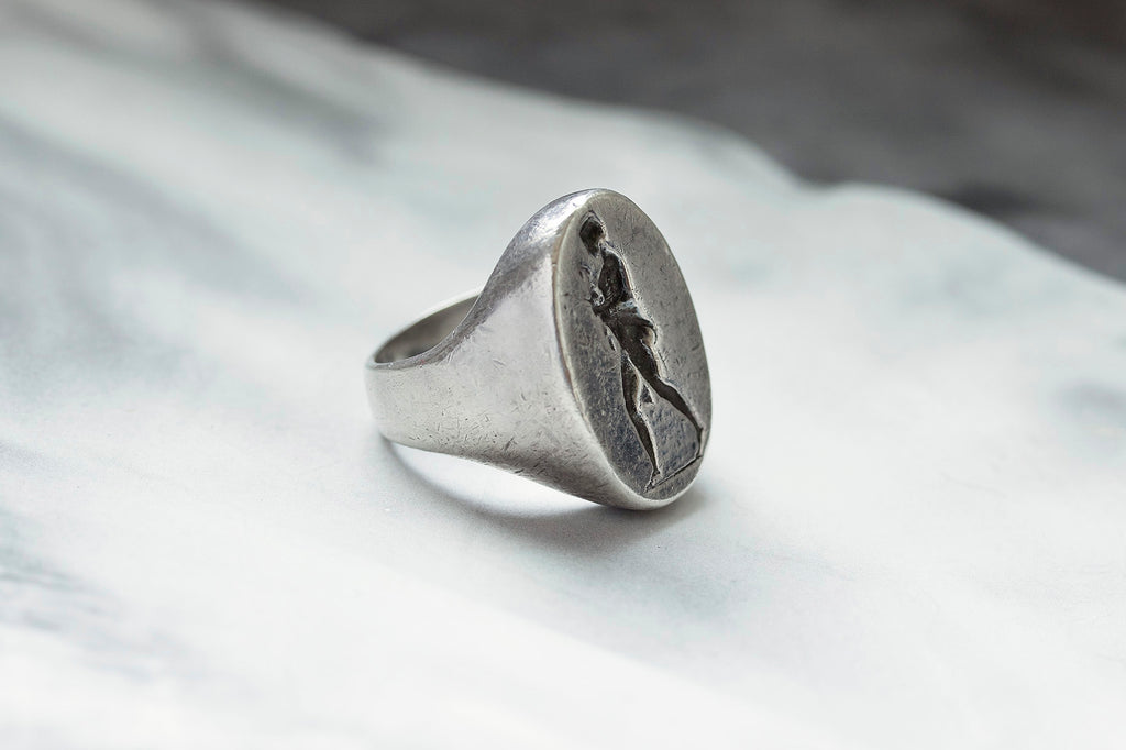 Antique French Silver Intaglio Ring