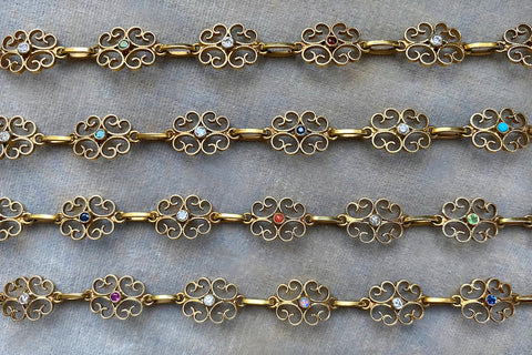 Late 19th Century French Gem-Set Chain Necklace