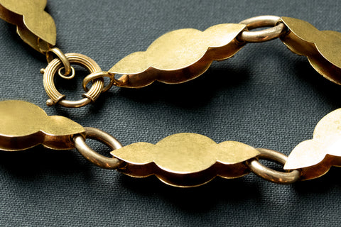 Victorian Pyramid & Circle Link Gold Chain