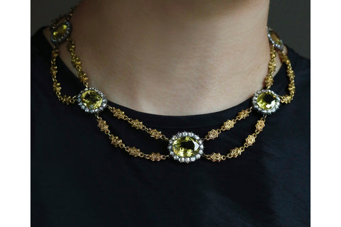 C. 1840s. French Festoon Necklace