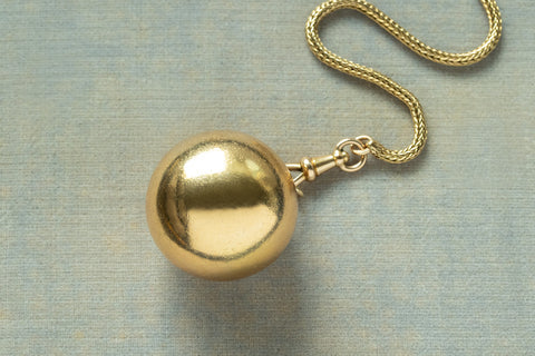 C.1960s. Oversized 14k Gold "Souvenir" Orb Pendant