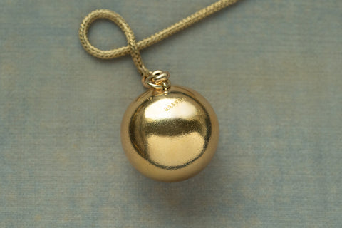 C.1960s. Oversized 14k Gold "Souvenir" Orb Pendant