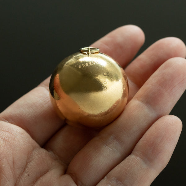 C.1960s. Oversized 14k Gold "Souvenir" Orb Pendant