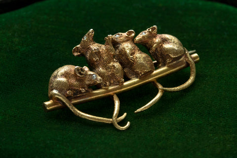 Victorian Mouse Brooch