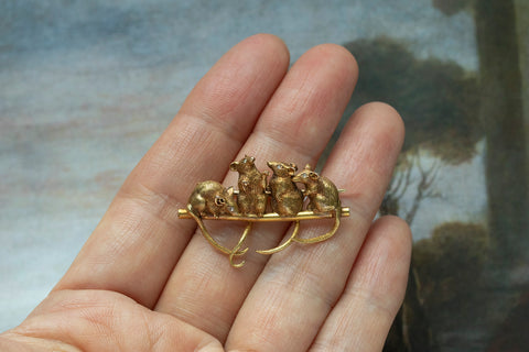 Rare Victorian Mouse Brooch